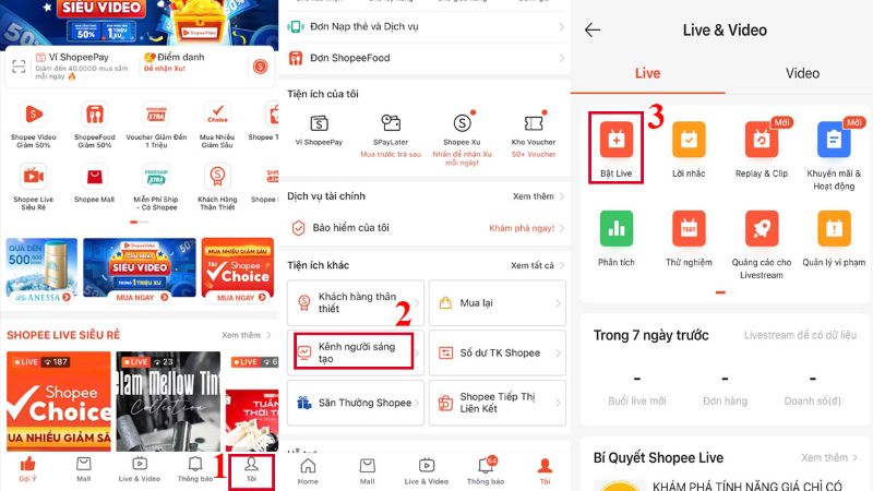 Cách livestream bán hàng trên Shopee bằng ứng dụng điện thoại