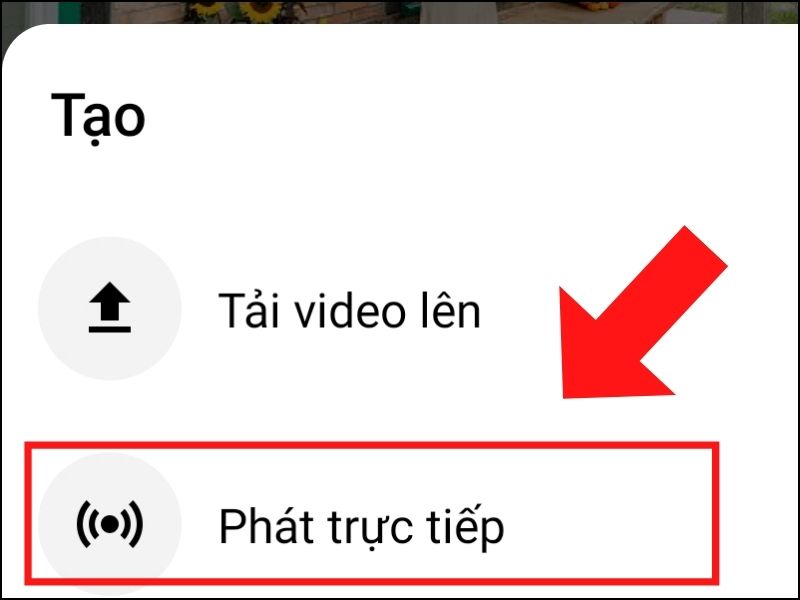 Phát trực tiếp trên điện thoại Android