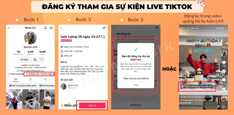 Tham gia vào các sự kiện livestream của người khác